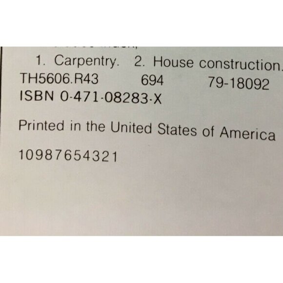 Residental Carpentry by Mortimer P. Reed Instructional Book Mprtimer P Reed - Picture 5 of 5